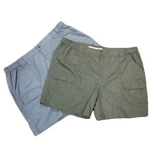 Savane Cargo Hiking Shorts Lot of 2 Mens 44 Hiking Comfort Outdoors 7in Inseam
